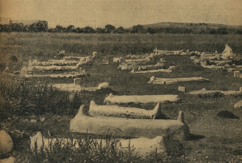 Graves of the massacre's victims, 1957.